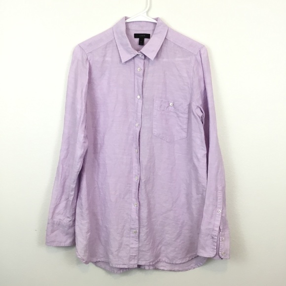 J. Crew Tops - J. CREW LINEN BLEND BUTTON DOWN SHIRT